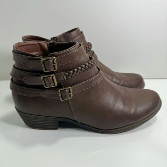 Nautica Ankle Boots sz 11 Wraparound Western Ankle Brown # Y-58 - Picture 1 of 6